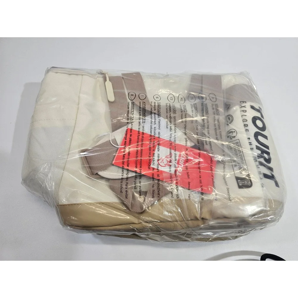 Tourit Insulated‎ Cooler Bag Lunch Tote Beige 15L Canvas Portable New in Bag